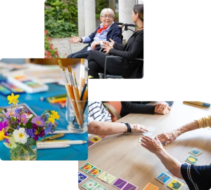 Fotocollage zum Thema Freizeit in der stationären Pflege